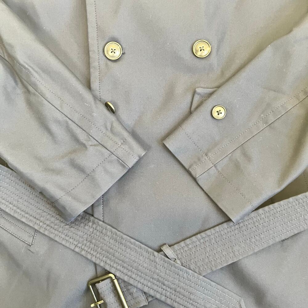 Banana Republic Mens Heritage Collection Navy Water Repellent Long Trench Coat - Picture 8 of 16